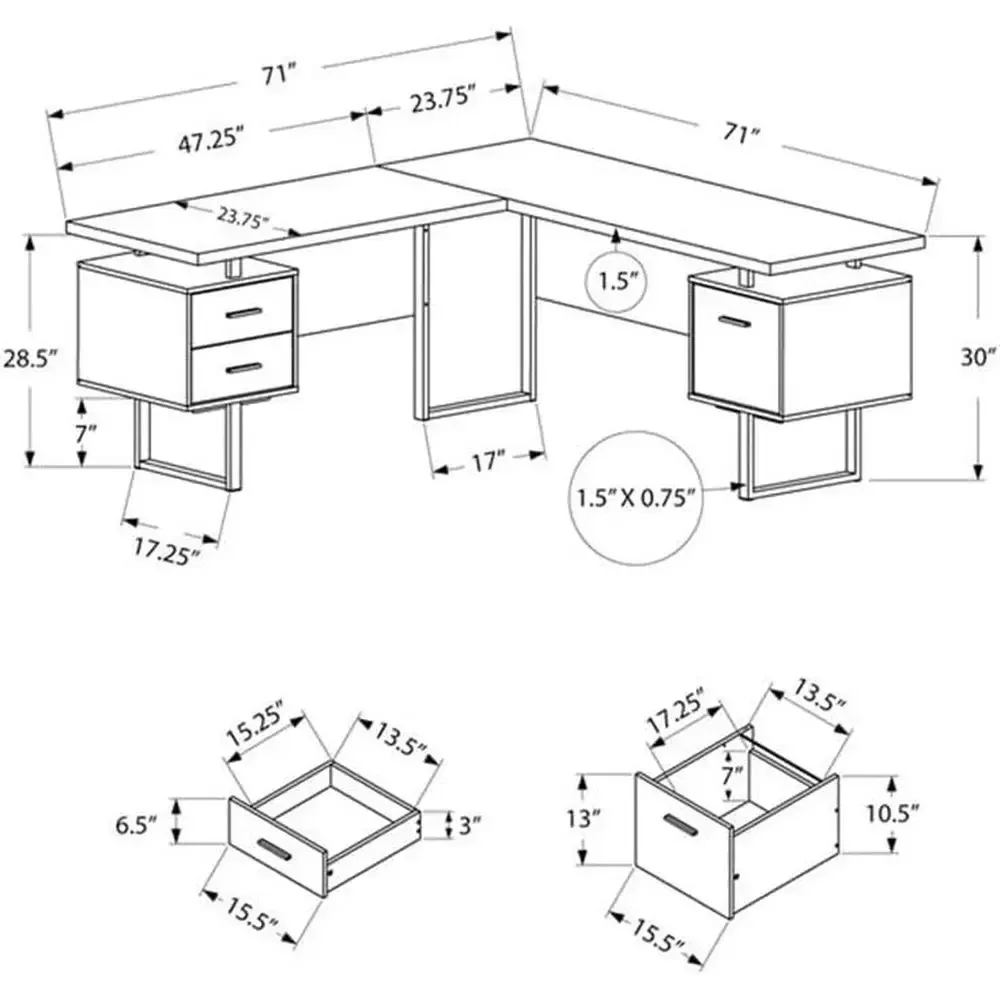L-förmiger 70er-Computertisch  – Desk Setup L Shaped Bewertung und Preis